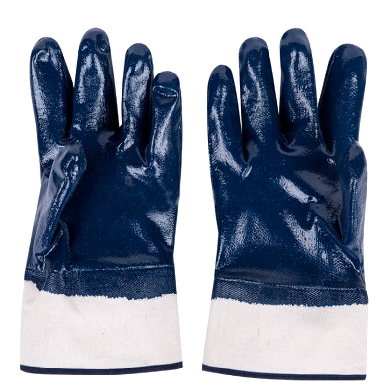 Model# DSGC02 Blue Nitrile Fully Coated Gloves
